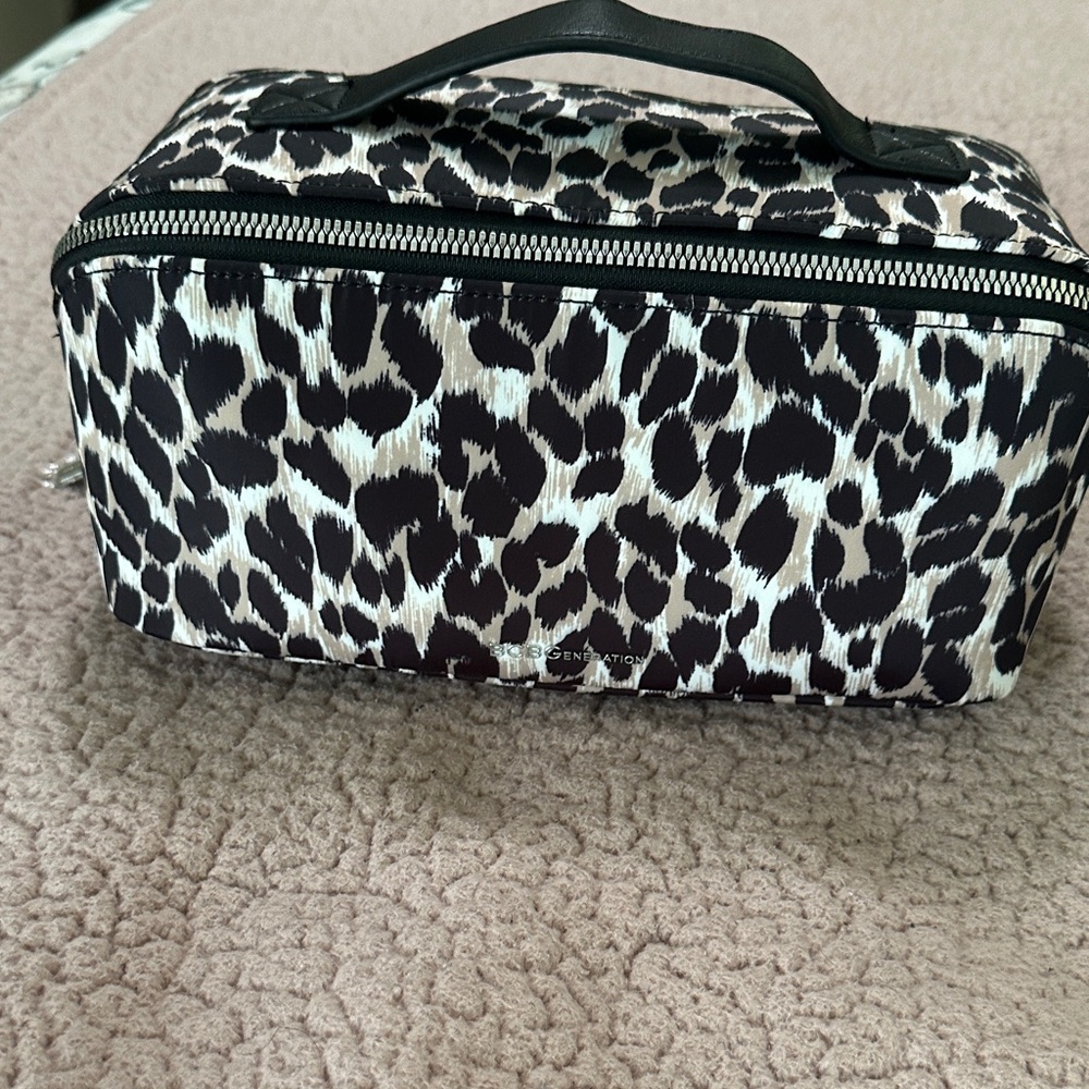 BCBGeneration Black and White Animal Print makeup Bag